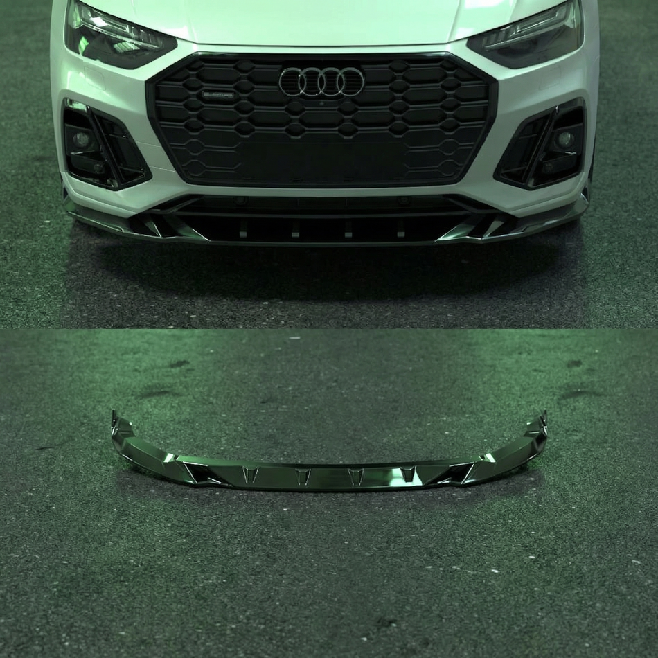 Apex Aero Design Front Splitter Labio Delantero (ABS Negro Brillo) – Estética Deportiva para Audi SQ5 / Q5 S-Line Mk2 Facelift (2020-2024)