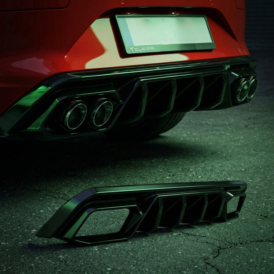 Apex Aero Design Difusor Trasero Negro Brillo (ABS) – Estética Deportiva para Cupra Leon Mk1 (2020-2024)
