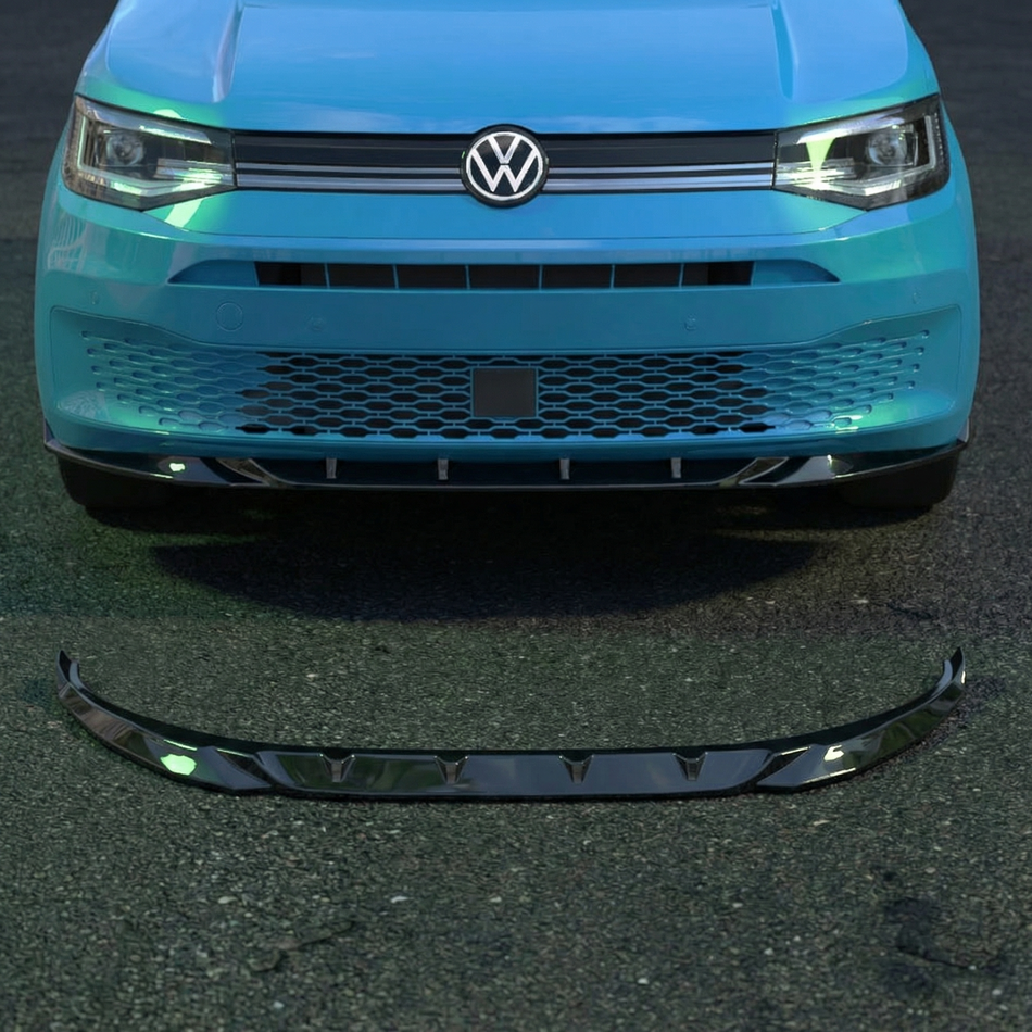Apex Aero Design Front Splitter para VW Caddy Mk5 (2021+) - Negro Brillo - Estilo Deportivo para Furgonetas y Combi