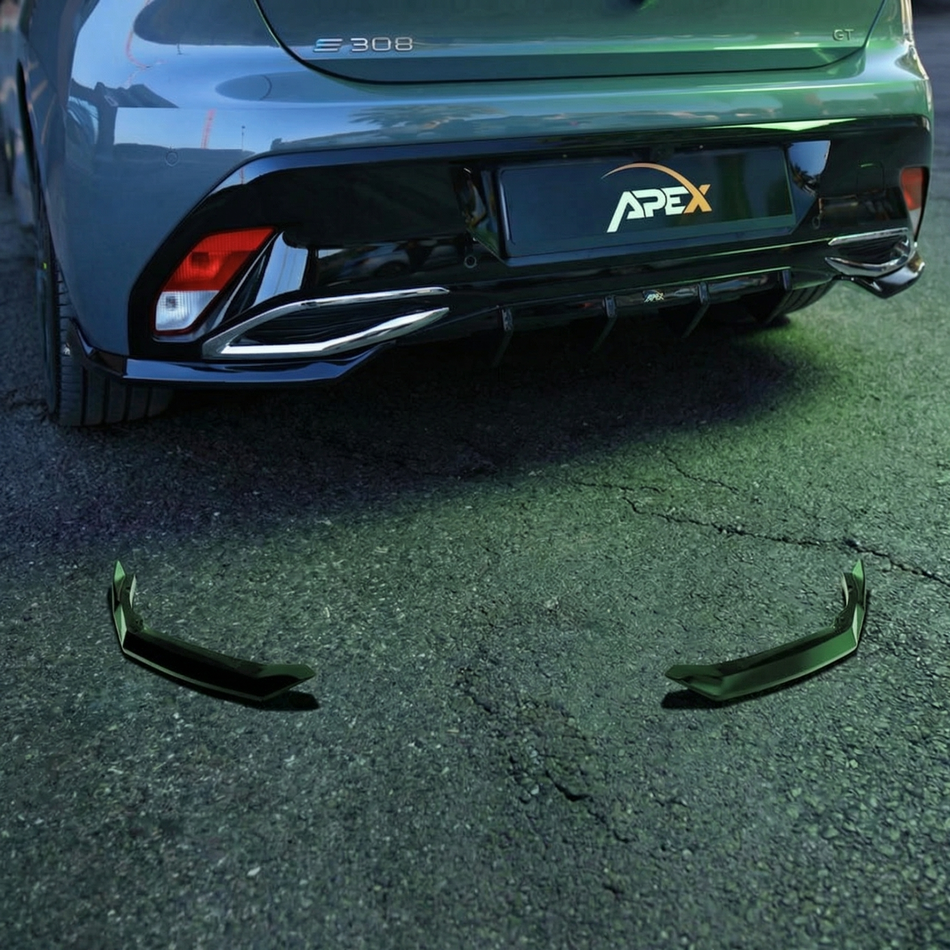 Apex Aero Design Peugeot 308 GT Mk3 (2021+) Splitters Laterales Traseros (2 Piezas) – Estética Deportiva Gloss Black