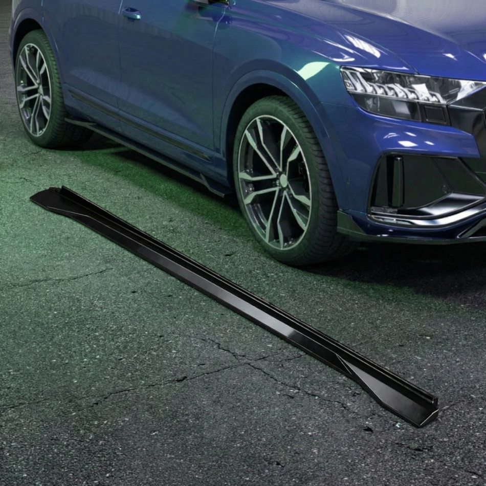 Apex Aero Design Kit Taloneras Laterales 2 Piezas (ABS Negro Brillo) – Estilo Deportivo para Audi SQ8 Mk1 (2019-2023)