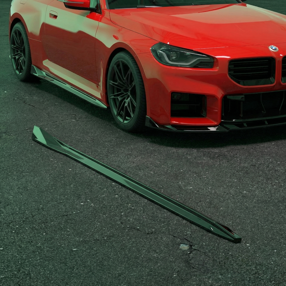 Apex Aero Design Kit de Taloneras Laterales 2 Piezas (ABS Negro Brillo) – Mejora Aerodinámica para BMW M2 G87 (2023+)