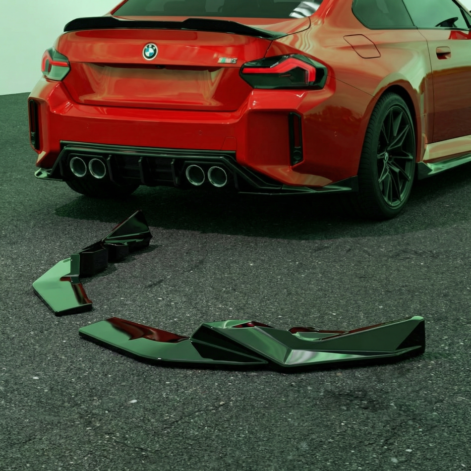 Apex Aero Design Splitter Lateral Trasero (2 Piezas) Gloss Black – Estética Deportiva para BMW M2 G87 (2023+)