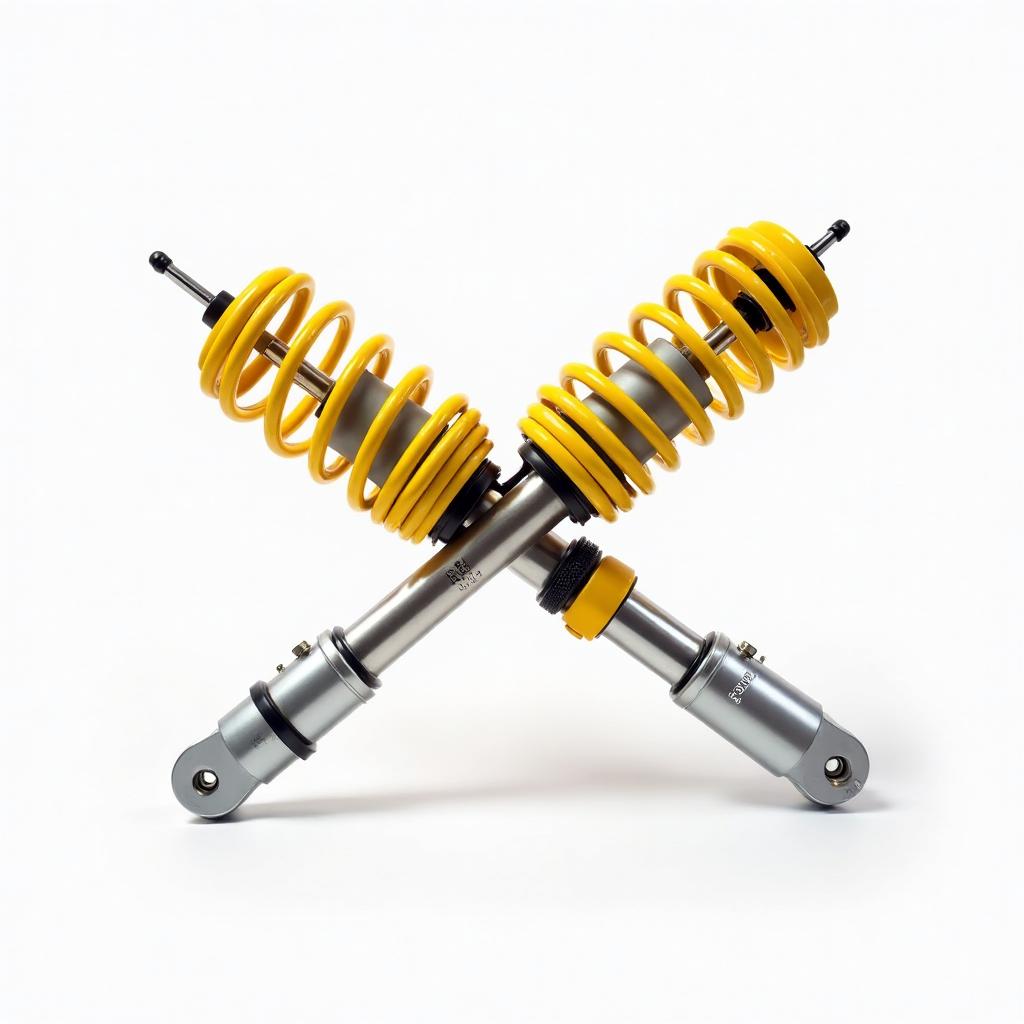 Adjustable coilover suspension kit with yellow springs