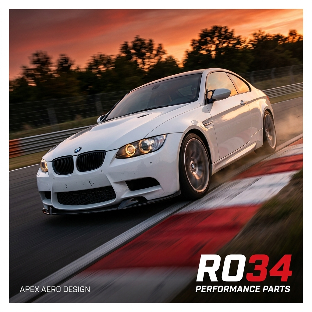 Apex BMW M3 E92 Splitter on Race Track - RO34 Performance Parts